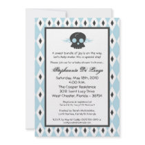 5x7 Boy Punk Rock Skull EMO Baby Shower Invitation