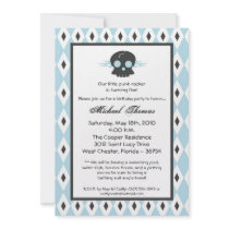 5x7 Boy Punk Skull EMO Birthday Party Invitation