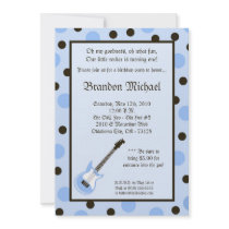 5x7 Boy Rocker Guitar Birthday Party Invitation