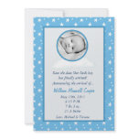 5x7 Boys Circle PHOTO on Cloud Birth Announcement