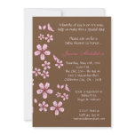 5x7 Brown Cherry Blossom Baby Shower Invitation
