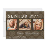 5x7 Brown Circle Polka Photo Senior Announcement invitations