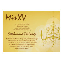 5x7 Chandelier Quinceanera Birthday Invitation