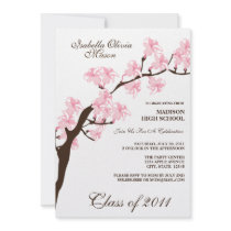 5x7 Cherry Blossom Graduation Party Invites