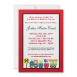 5x7 Choo Choo Train Red Birthday Party Invitation