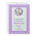 5x7 Circle with Wings PHOTO Birth Announcement