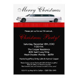 5x7 Crimson Red Limo Christmas Party Invitation