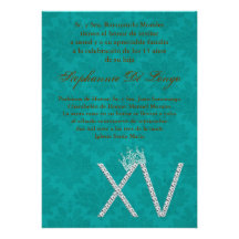 5x7 Diamond Topaz Quinceanera Birthday Invitation