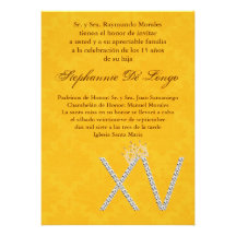 5x7 Diamond Topaz Quinceanera Birthday Invitation