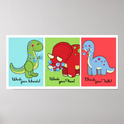 Bathroom Wall  on 5x7 Dinosaur Dino World Bathroom Wall Art By Annleedesigns