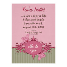 5x7 Ella Rose Hibiscus Wedding Invitation