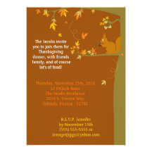 5x7 Fall Leaves Thanksgiving Party Invitation