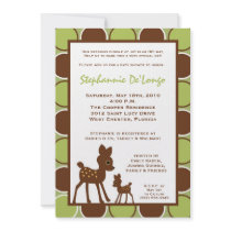 5x7 Forrest Momma Baby Deer Baby Shower Invitation