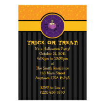 5x7 Funny Spider Halloween Party Invitations