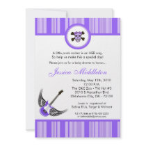 5x7 Girl Girly Punk Rocker Baby Shower Invitation