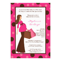 5x7 Girl Modern Mod Mom Baby Shower Invitation