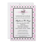 5x7 Girl PunkRock Skull EMO Baby Shower Invitation