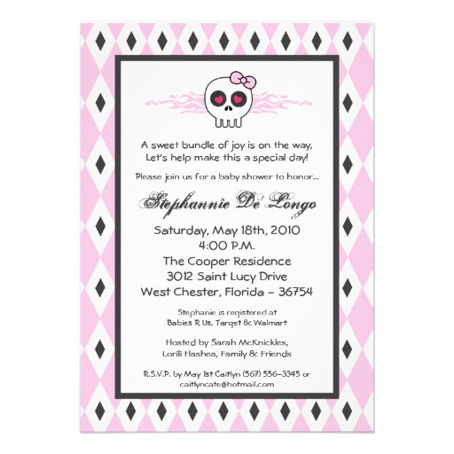 5x7_girl_punkrock_skull_emo_baby_shower_invitation ...