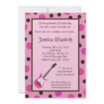 5x7 Girl Rocker Guitar Birthday Party Invitation