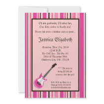 5x7 Girl Rocker Guitar Birthday Party Invitation
