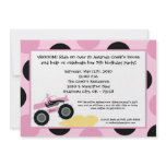5x7 Girly 4x4 ATV Truck Birthday Party Invitation