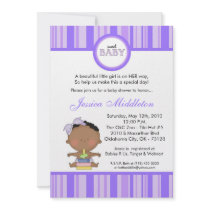 5x7 Girly African Baby Girl Baby Shower Invitation