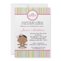 5x7 Girly African Baby Girl Baby Shower Invitation