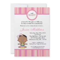 5x7 Girly African Baby Girl Baby Shower Invitation