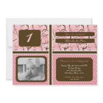 5x7 Heart PolkaDot Photo Birthday Party Invitation