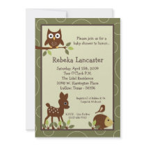 5x7 Invite - Forrest Animal Baby Shower Invitation
