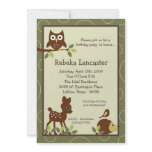 5x7 Invite - Forrest Animal Birthday Invitation