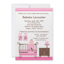 5x7 Invite - Girl Nursey Baby Shower Invitation