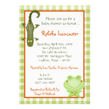 5x7 Invite - Swamp Buddies Baby Shower Invitation
