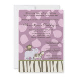 5x7 Jacana Girly Jungle Zoo Baby Shower Invitation