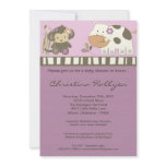 5x7 Jacana Girly Jungle Zoo Baby Shower Invitation