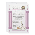 5x7 Jacana Girly Jungle Zoo Baby Shower Invitation