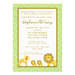 5x7 Jungle Lion Boy TWINS Baby Shower Invitation