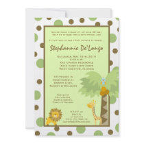 5x7 Jungle Safari Animal Baby Shower Invitation