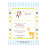 5x7 Jungle Safari ZooAnimal Baby Shower Invitation