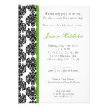 5x7 Lime Green Damask Lace Baby Shower Invitation