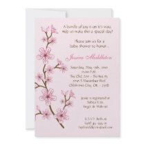 5x7 Lt Pink Cherry Blossom Baby Shower Invitation