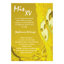 5x7 Masquerade Quinceanera Birthday Invitation