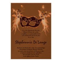 5x7 Masquerade Quinceanera Birthday Invitation