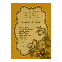 5x7 Masquerade Quinceanera Birthday Invitation