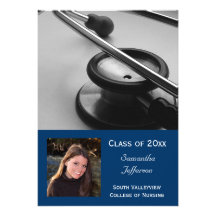 5x7 Medical School Nursing Photo Graduation Invite