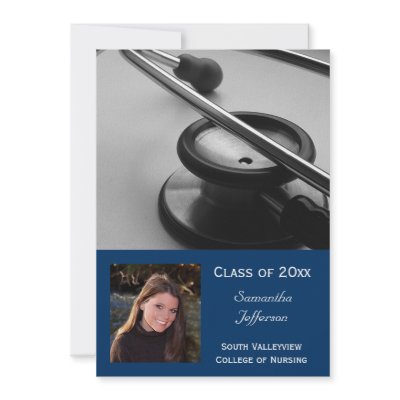 5x7 Medical School Nursing Photo Graduation Invite by CustomInvites