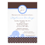 5x7 Mod Blue Boy Elephant Baby Shower Invitation