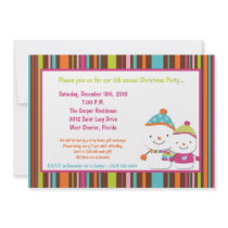 5x7 Modern Snowman Christmas Party Invitation