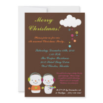 5x7 Modern Snowman Flak Christmas Party Invitation