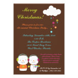 5x7 Modern Snowman Flak Christmas Party Invitation
